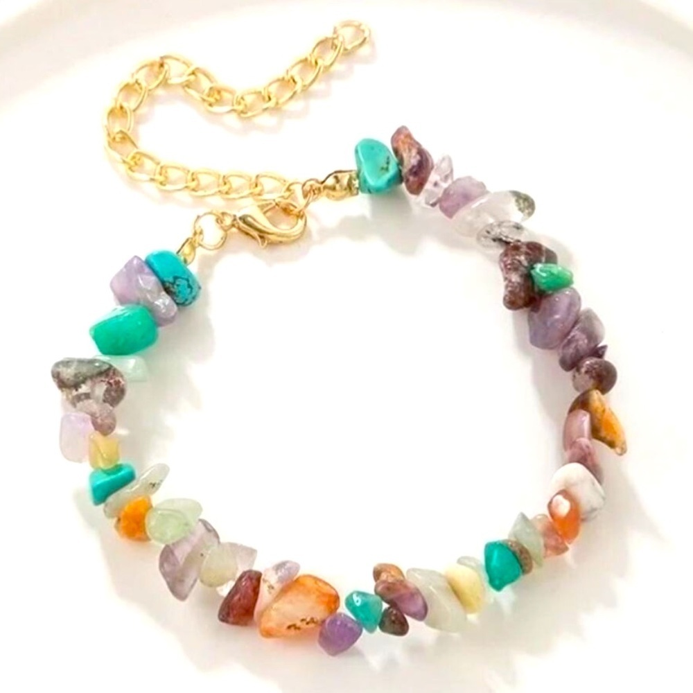 Gemstone Bracelet Adjustable Natural Stones